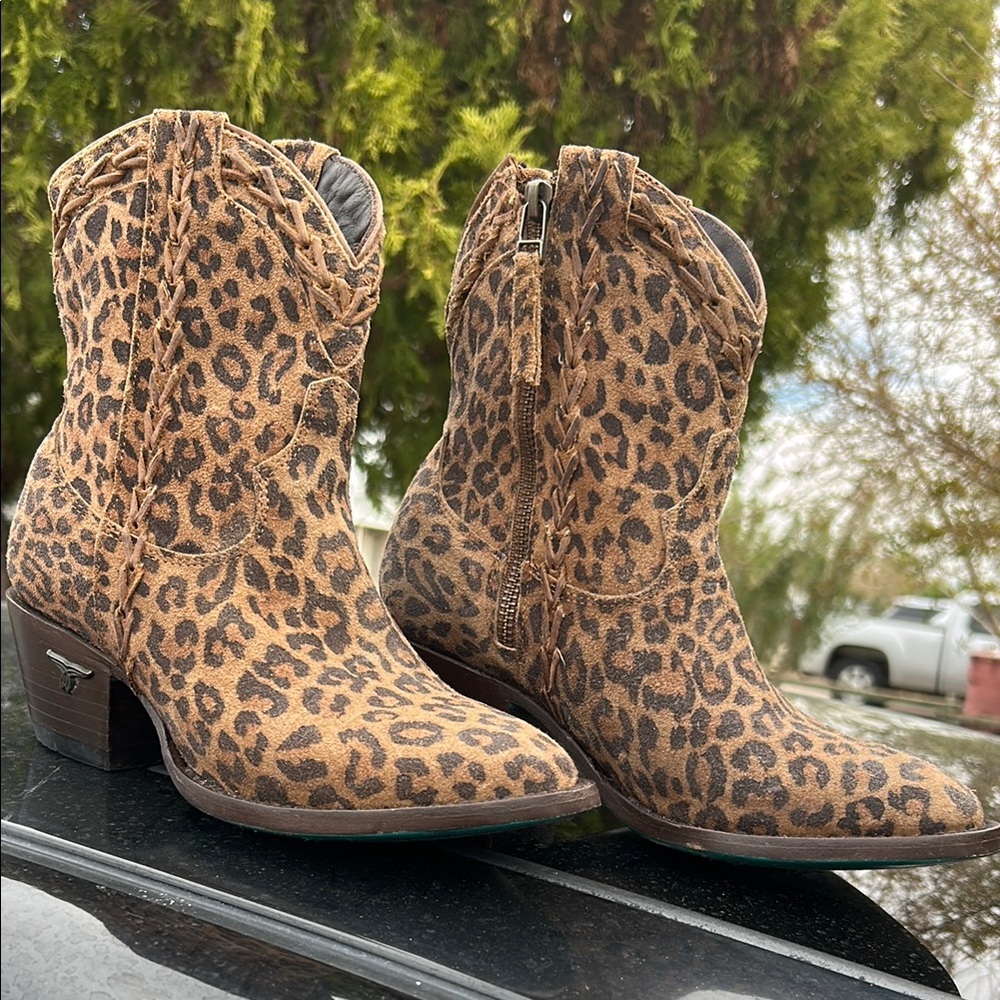 Leopard Print Ankle Boots